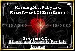 Ruby Red Heart Award Of Excellence